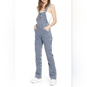 Dickies Women's Blue Striped Overalls